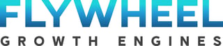 Flywheel Growth Engines logo with turquoise text and dark gray subtitle